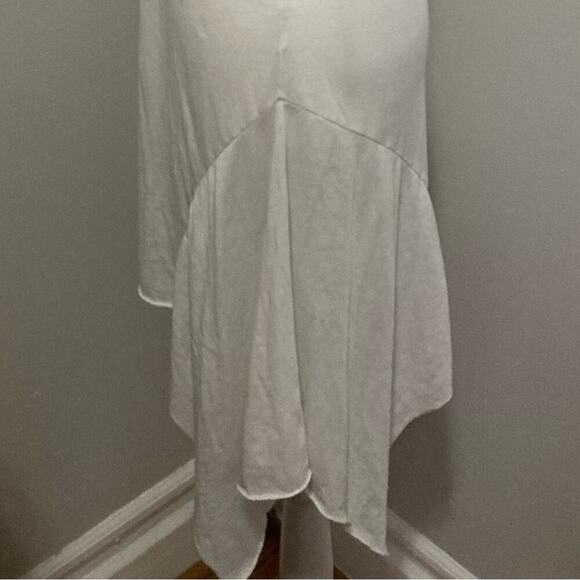 All Saints Tany White Dress size XS Asymmetrical Shark Teeth Hem Sleeveless - Picture 4 of 9